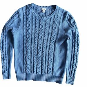 L.L.Bean Women’s Cable Knit Cotton Sweater Blue – Size M